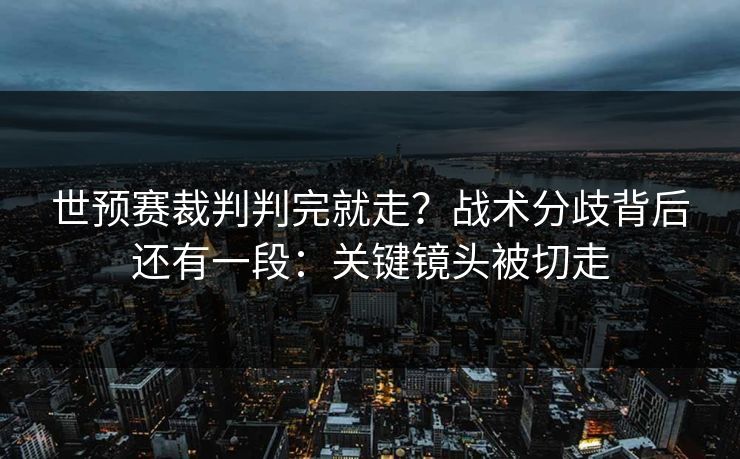世预赛裁判判完就走？战术分歧背后还有一段：关键镜头被切走